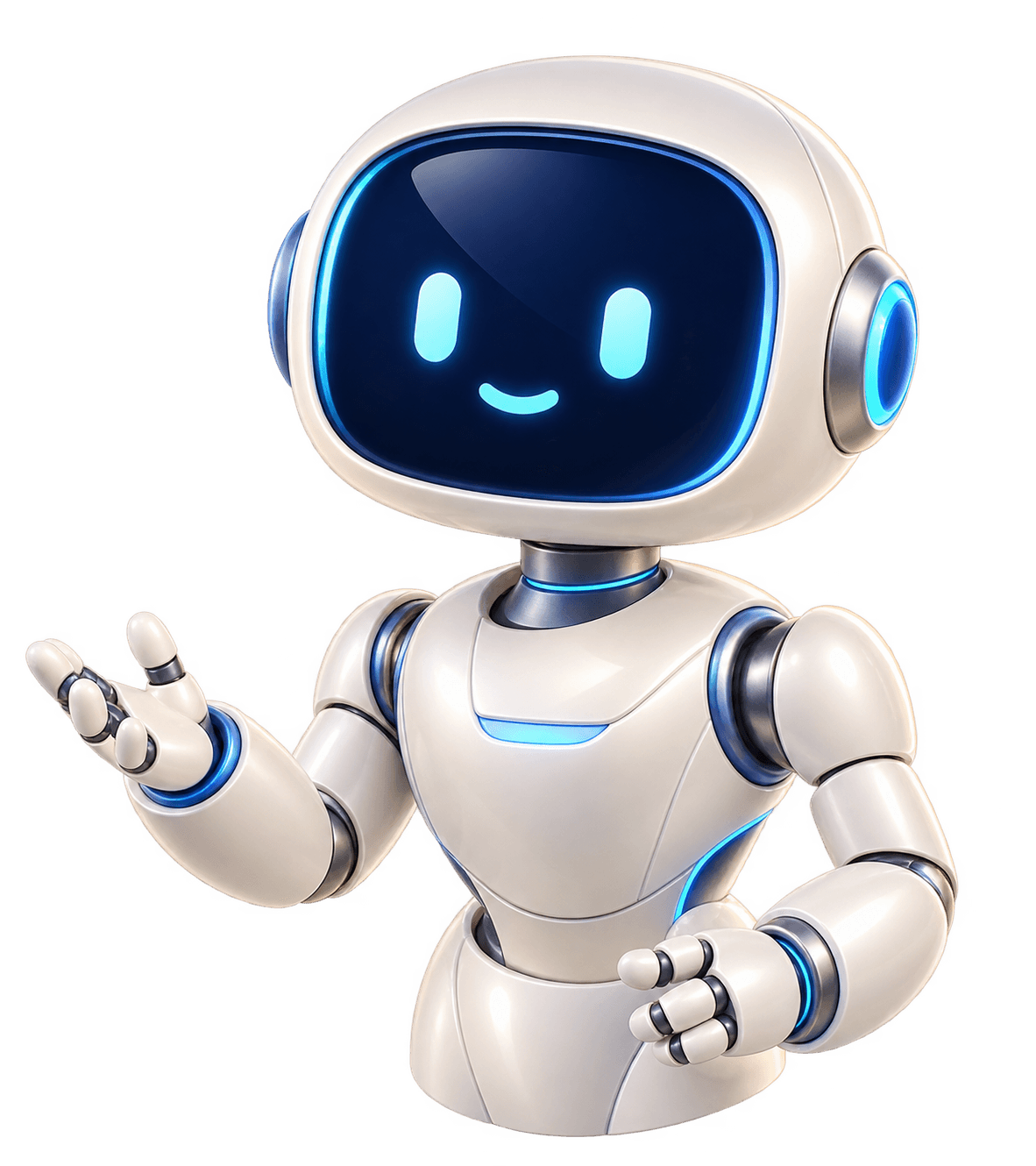 Assistant IA STEPIA, robot illustré au visage accueillant